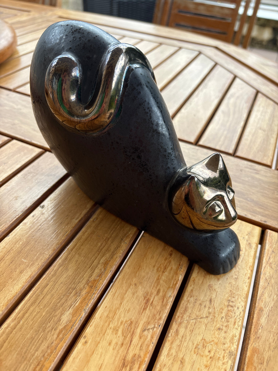 Gold Head Cat Urn
