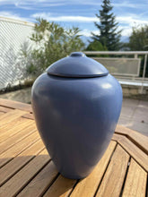 Lade das Bild in den Galerie-Viewer, urne bleue celes avec vue montagne
