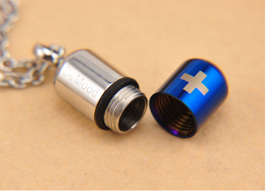 Asche Anhänger Blau Kapsel